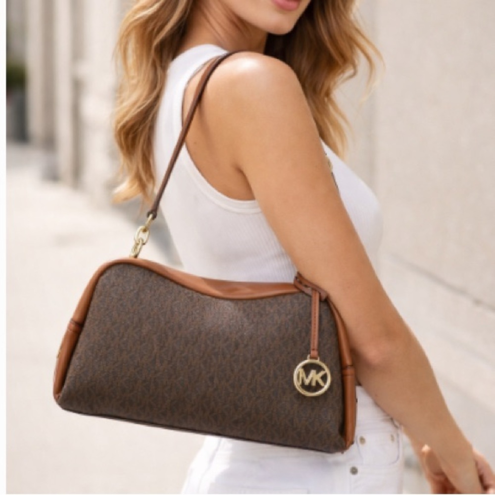 Michael Kors Cecilia Brown and Tan Shoulder Bag - Picture 6 of 9